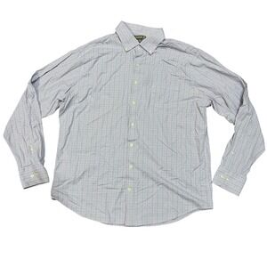 Peter Millar Summer Comfort Shirt Mens XL Blue Plaid Performance Button Down